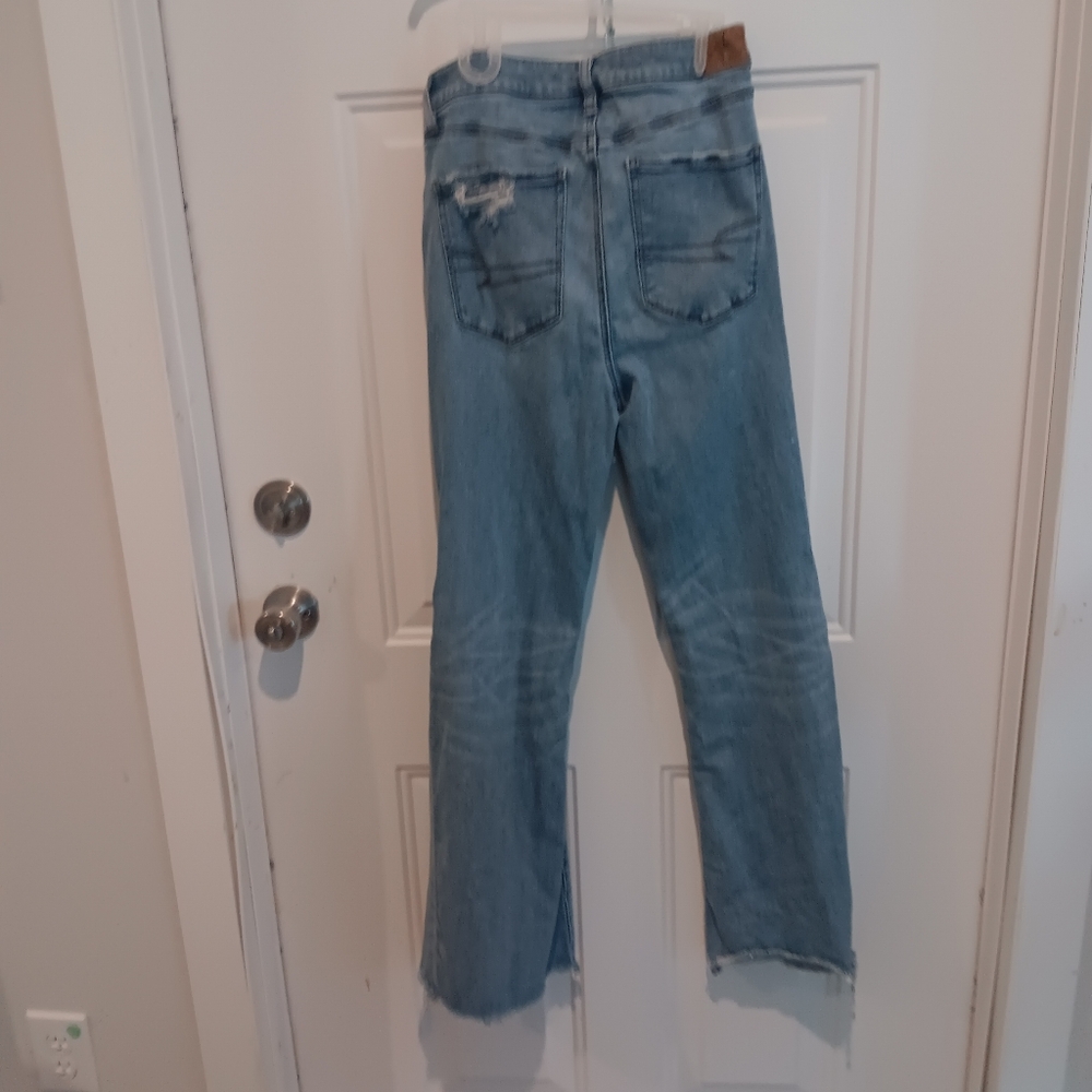 Women's Blue Flared Jeans American Eagle Size 12 - Picture 3 of 4